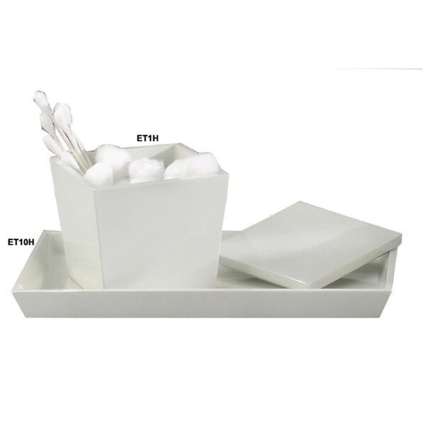 Comfortcorrect Group  Elegant Collection Cotton Swab-Cotton Container - White Resin, 3PK - CO3863041