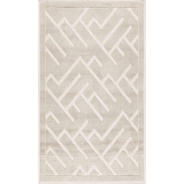 Nuloom Hudson Abstract Maze Bath Mat 2ft 2in x 3ft 9in - PSKO02B-22039
