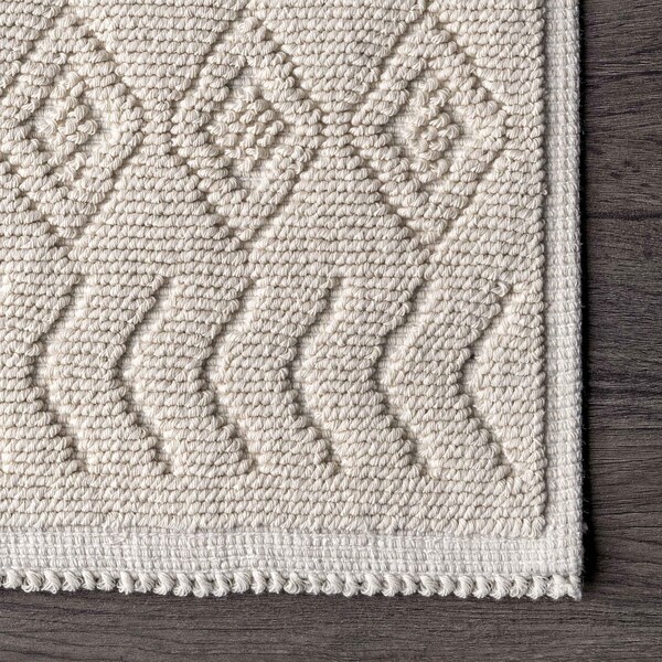 Nuloom Ethan Textured Trellis Bath Mat 2ft 2in x 3ft 9in - PSKO05B-22039