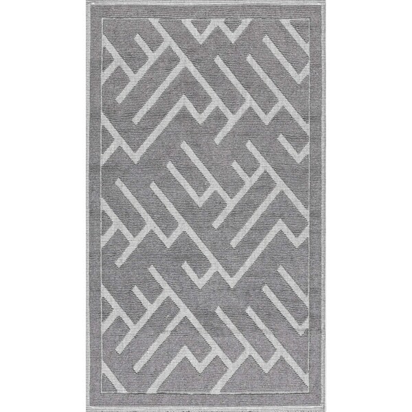 Nuloom Hudson Abstract Maze Bath Mat 2ft 2in x 3ft 9in - PSKO02A-22039