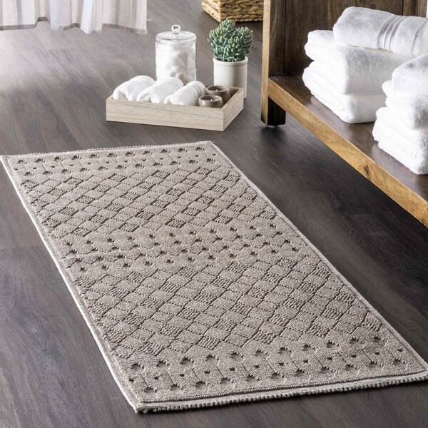 Nuloom Blaise Modern Diamonds Bath Mat 1ft 9in x 2ft 10in - PSKO08C-190210