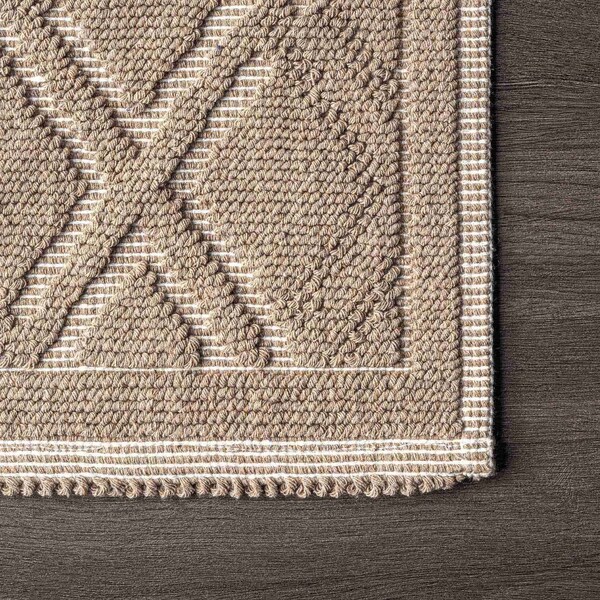 Nuloom Sheridan Textured Diamond Trellis Bath Mat 1ft 5in x 2ft - PSKO01C-1502