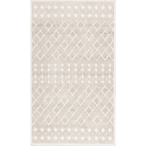 Nuloom Blaise Modern Diamonds Bath Mat 2ft 2in x 3ft 9in - PSKO08B-22039