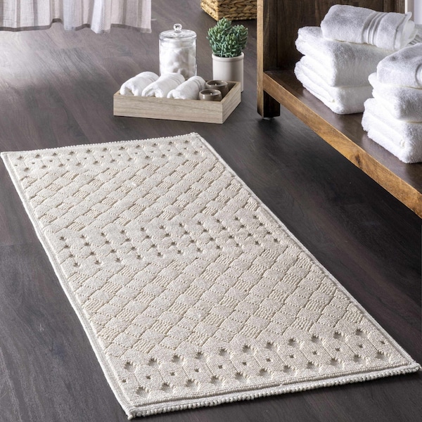 Nuloom Blaise Modern Diamonds Bath Mat 2ft 2in x 3ft 9in - PSKO08B-22039