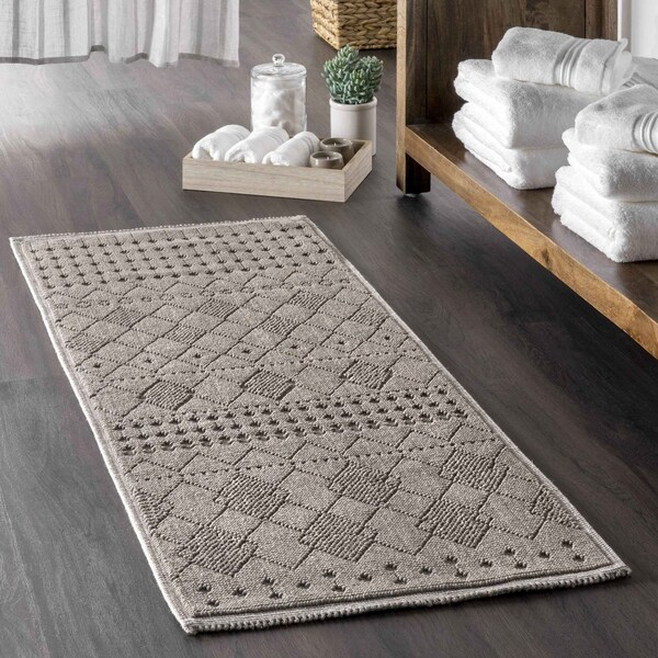 Nuloom Maverick Textured Moroccan Bath Mat 2ft 2in x 3ft 9in - PSKO04C-22039