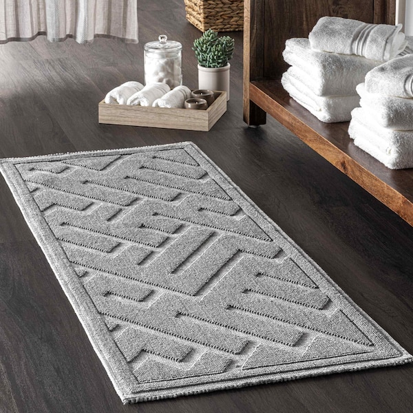 Nuloom Hudson Abstract Maze Bath Mat 1ft 5in x 2ft - PSKO02A-1502
