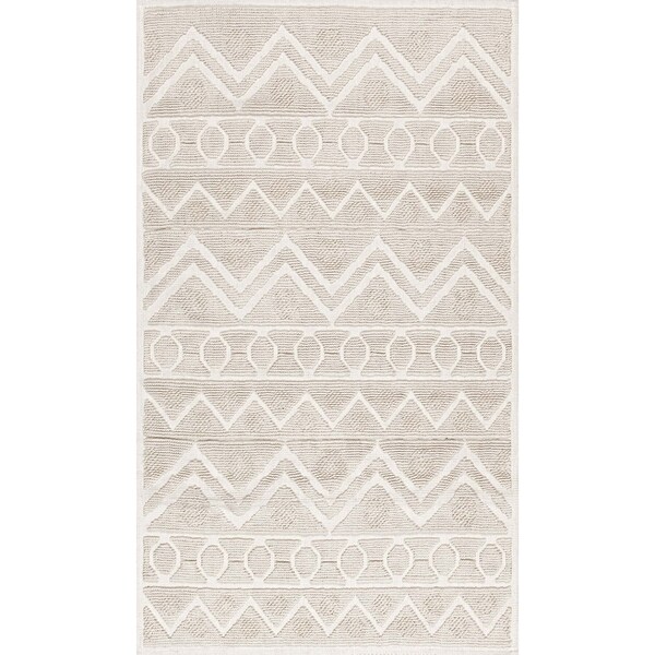 Nuloom Easton Textured Tribal Bath Mat 1ft 9in x 2ft 10in - PSKO07B-190210