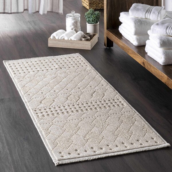 Nuloom Maverick Textured Moroccan Bath Mat 1ft 9in x 2ft 10in - PSKO04B-190210