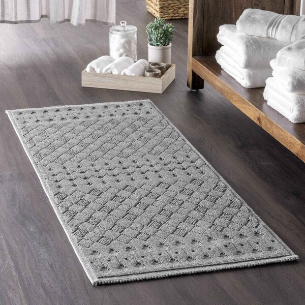 Nuloom Blaise Modern Diamonds Bath Mat 2ft 2in x 3ft 9in - PSKO08A-22039