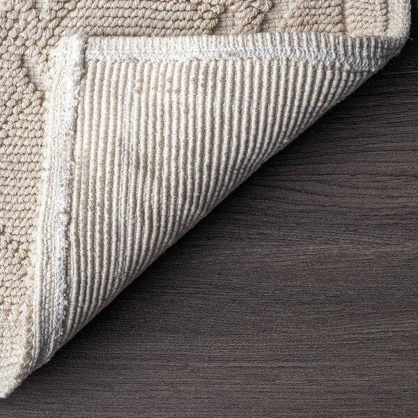 Nuloom Sheridan Textured Diamond Trellis Bath Mat 1ft 5in x 2ft - PSKO01B-1502