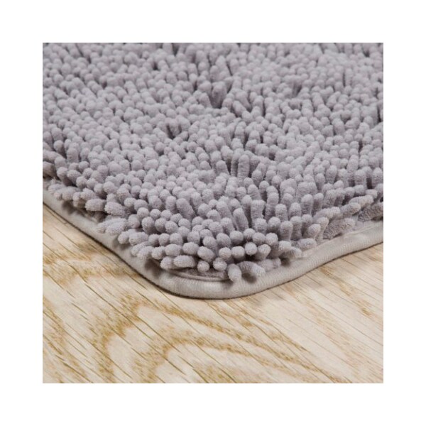 Hastings Home Hastings Home Memory Foam Shag Bath Mat 2-feet by 5-feet - Grey - 168938MSX
