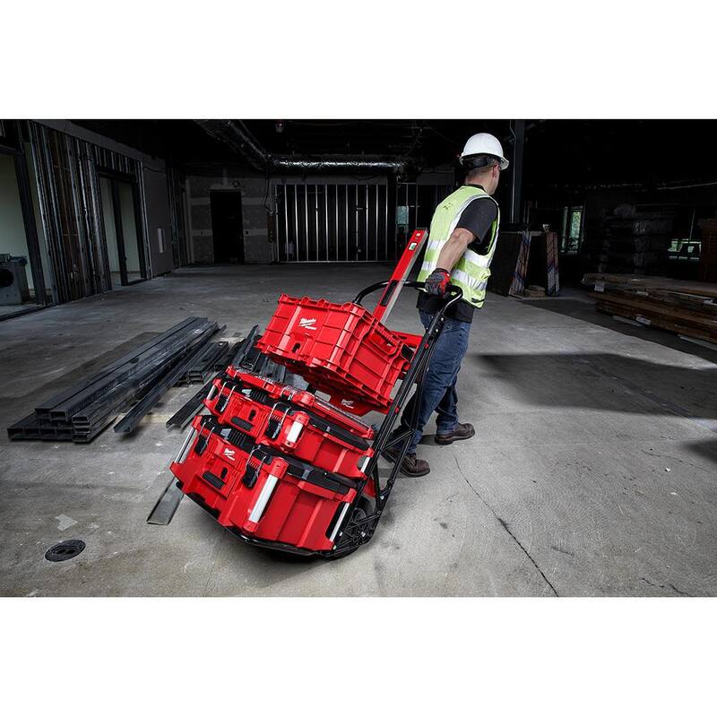 Milwaukee PACKOUT 20 in. 2-Wheel Utility Cart with M18 Lithium-Ion Cordless PACKOUT Radio/Speaker with Built-In Charger - 48-22-8415-2950-20