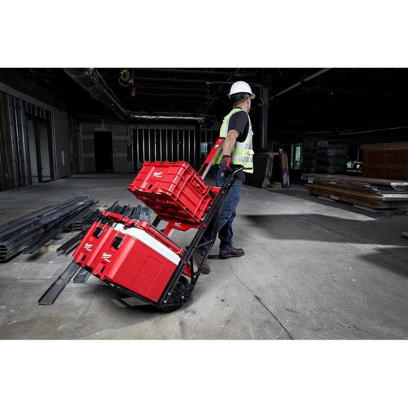 Milwaukee PACKOUT 20 in. 2-Wheel Utility Cart with M18 Lithium-Ion Cordless PACKOUT Radio/Speaker with Built-In Charger - 48-22-8415-2950-20