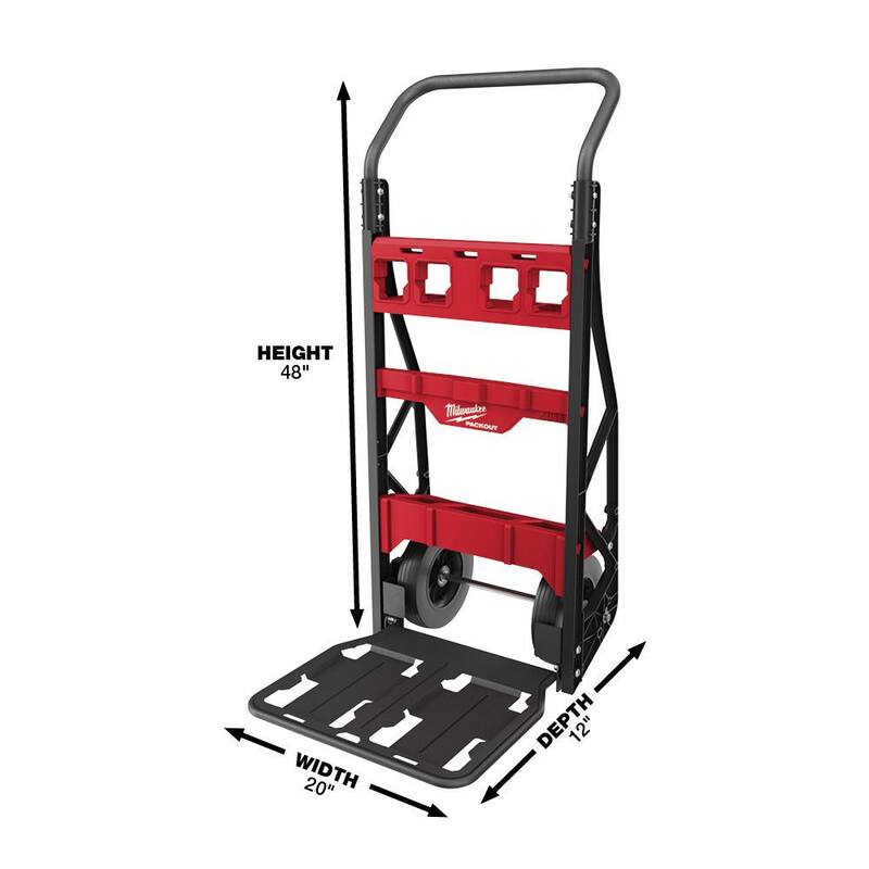 Milwaukee PACKOUT 20 in. 2-Wheel Utility Cart with M18 Lithium-Ion Cordless PACKOUT Radio/Speaker with Built-In Charger - 48-22-8415-2950-20