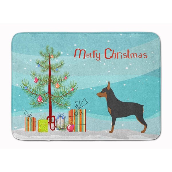 Carolines Treasures Miniature Pinscher Christmas Machine Washable Memory Foam Mat - BB8485RUG