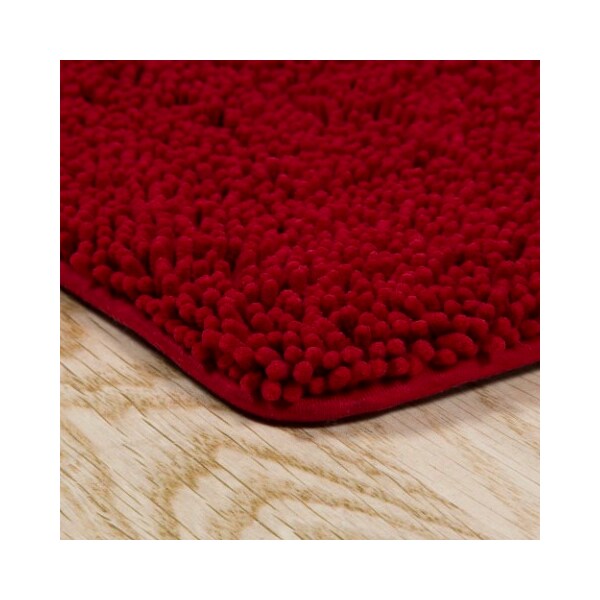 Hastings Home Hastings Home Memory Foam Shag Bath Mat 2-feet by 5-feet - Burgundy - 346890GVU
