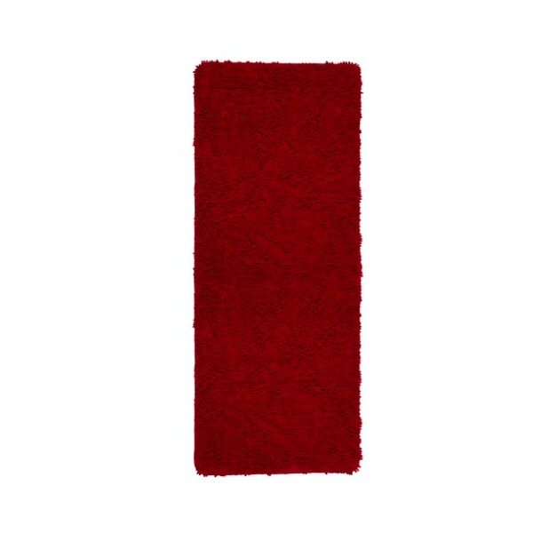 Hastings Home Hastings Home Memory Foam Shag Bath Mat 2-feet by 5-feet - Burgundy - 346890GVU
