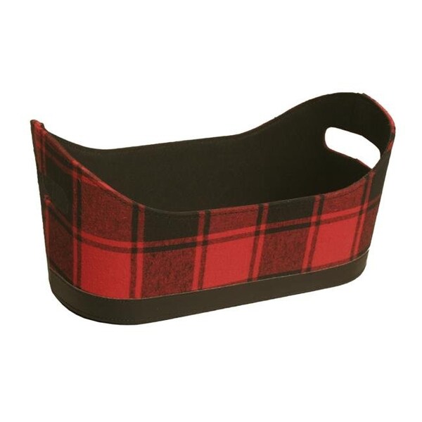 Wald Imports Wald Imports 70004 Buffalo Plaid Fabric Container; Red & Black - 70004