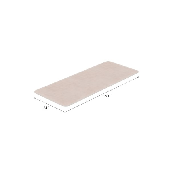 Hastings Home Microfiber Memory Foam Bathmat, Oversized Padded Nonslip Accent Rug Wave Pattern, for Home (Ivory) - 601795WTT