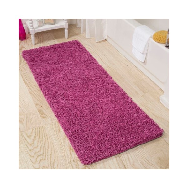 Hastings Home Hastings Home Memory Foam Shag Bath Mat 2-feet by 5-feet - Pink - 755846DLQ