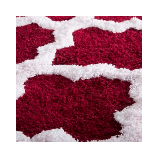 Hastings Home Hastings Home 100 Percent Cotton 2 Piece Trellis Bathroom Mat Set - Burgundy - 878079UZH