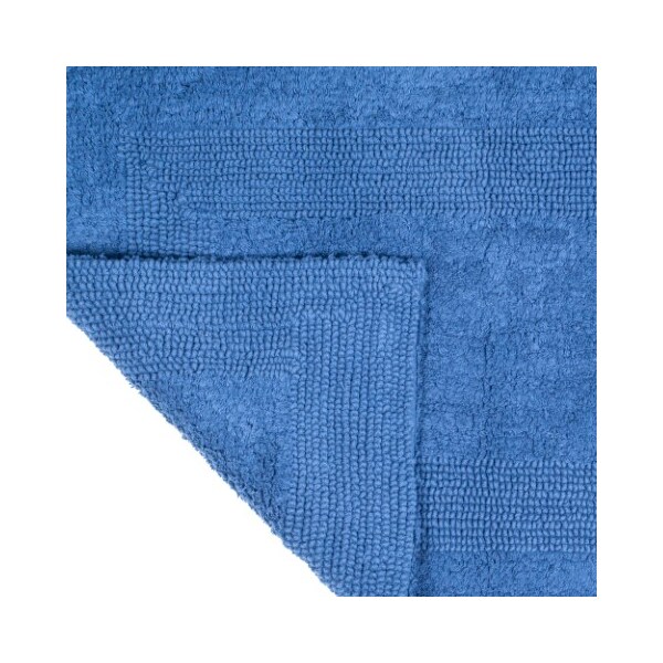 Hastings Home 100-percent Cotton Bathmat 24x60 Long Bathroom Runner, Reversible, Soft, Absorbent, Rug, Blue - 747783COF