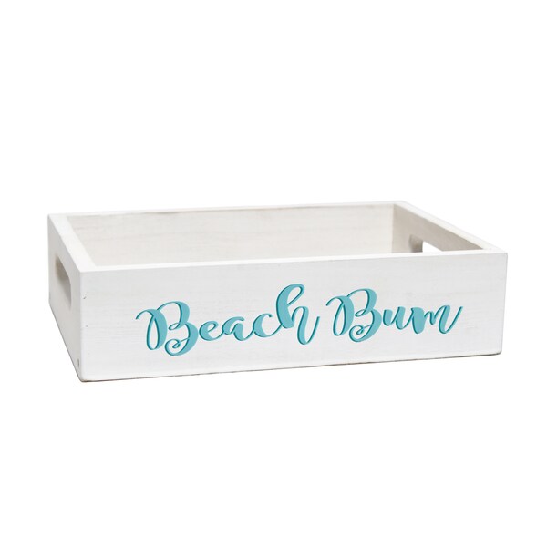 Elegant Designs Three Piece Decorative Wood Bathroom Set, Small, Coastal/Beach - HG3100-WBH