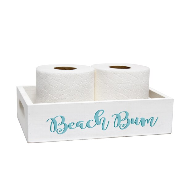 Elegant Designs Three Piece Decorative Wood Bathroom Set, Small, Coastal/Beach - HG3100-WBH