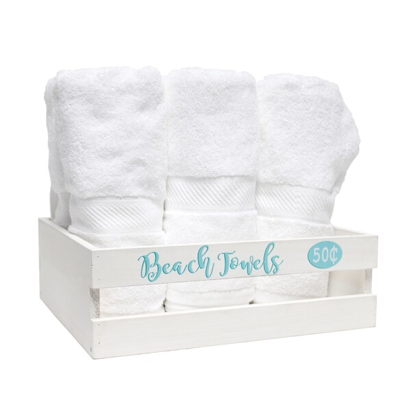 Elegant Designs Three Piece Decorative Wood Bathroom Set, Small, Coastal/Beach - HG3100-WBH