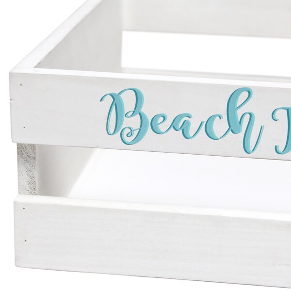 Elegant Designs Three Piece Decorative Wood Bathroom Set, Small, Coastal/Beach - HG3100-WBH