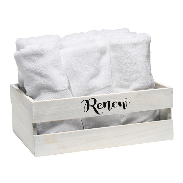 Elegant Designs Three Piece Decorative Wood Bathroom Set, Large, Inspirational - HG3000-GIN