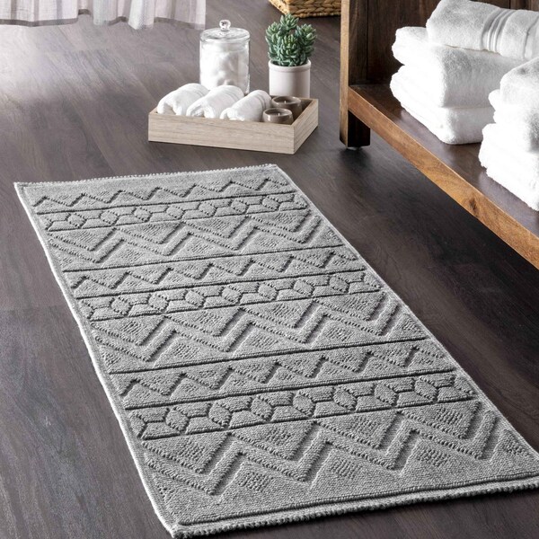 Nuloom Easton Textured Tribal Bath Mat 1ft 9in x 2ft 10in - PSKO07A-190210