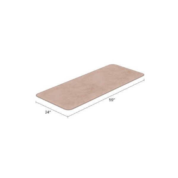 Hastings Home Microfiber Memory Foam Bathmat, Oversized Padded Nonslip Accent Rug Wave Pattern, for Home (Mocha) - 497853WNU