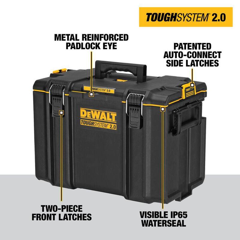DEWALT TOUGHSYSTEM 2.0 22 in. Deep Tool Trays (2 Pack) and TOUGHSYSTEM 2.0 22 in. Extra Large Tool Box - DWST08120W08400