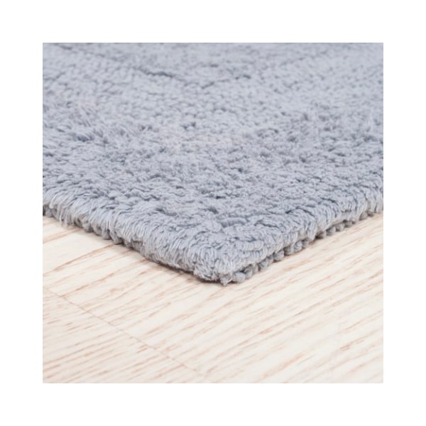 Hastings Home 2-piece 100-percent Cotton Bathmat Set, Reversible, Soft, Absorbent Bathroom Rugs, Silver - 103645FSC