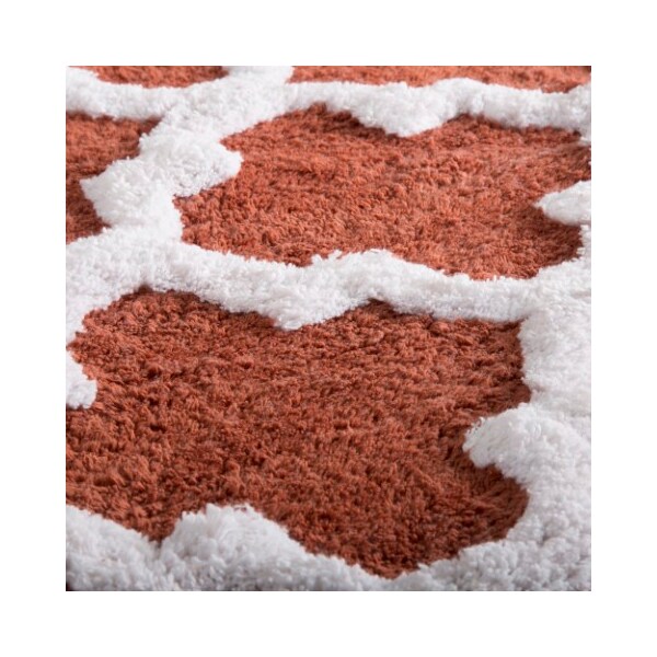 Hastings Home Hastings Home 100 Percent Cotton Trellis Bathroom Mat - 24x60 inches - Brick - 542259LWM