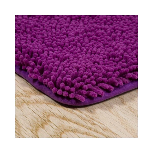 Hastings Home Hastings Home Memory Foam Shag Bath Mat 2-feet by 5-feet - Purple - 490019GNS