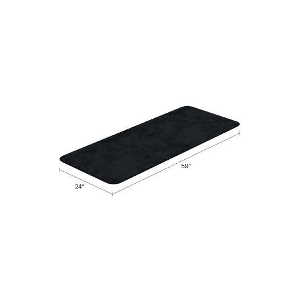 Hastings Home Microfiber Memory Foam Bathmat, Oversized Padded Nonslip Accent Rug Wave Pattern, for Home (Black) - 728886YJD