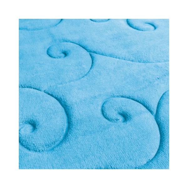 Hastings Home 2 pc Memory Foam Bath Mat Set by Hastings Home -Coral Fleece Embossed Pattern - Blue - 351151WNL