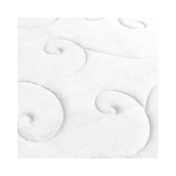 Hastings Home 2 pc Memory Foam Bath Mat Set by Hastings Home -Coral Fleece Embossed Pattern - White - 960804JHY