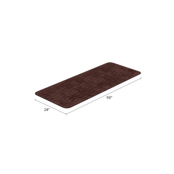Hastings Home Microfiber Memory Foam Bathmat, Oversized Padded Nonslip Accent Rug for Home, Wave Pattern (Chocolate) - 663439QKU