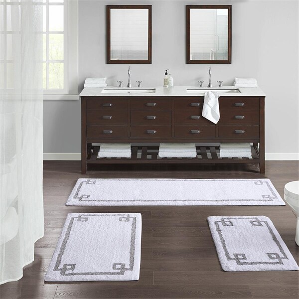 Madison Park White 100 Percent Cotton Tufted Bath Rug - MP72-7334