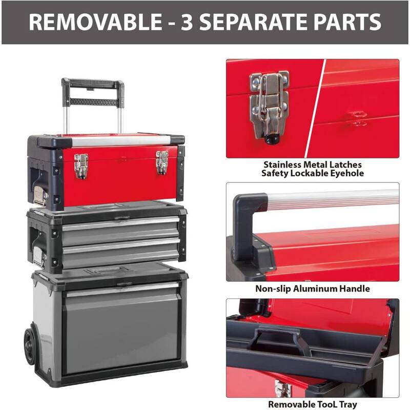 Big Red 19.3 in. L x 9 in. W x 29.3 in. H, Modular Tool Box Storage System - TRJF-C294ABD