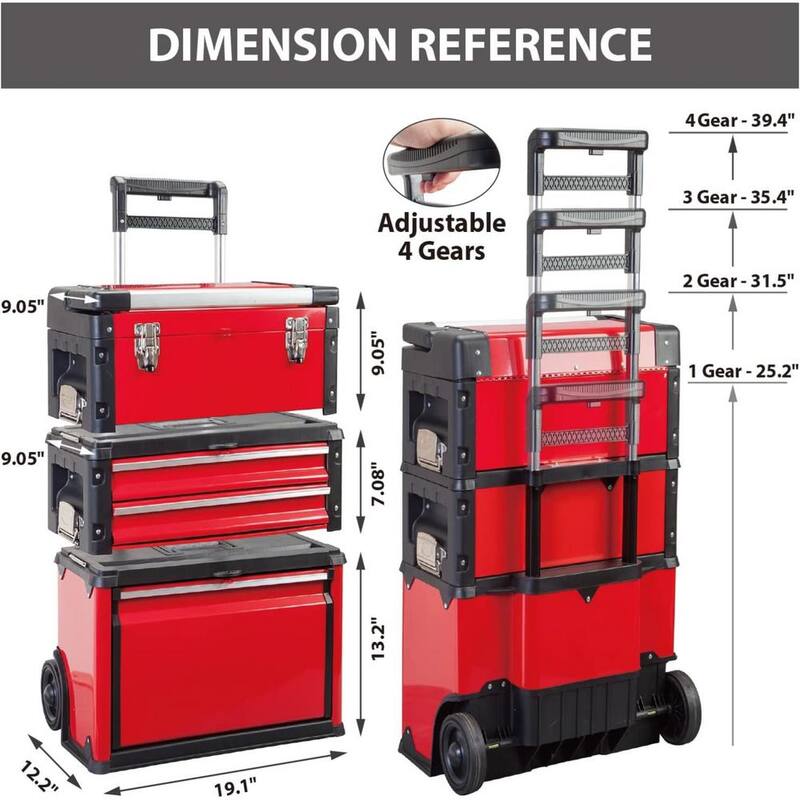 Big Red 19.3 in. L x 9 in. W x 29.3 in. H, Modular Tool Box Storage System - TRJF-C294ABD