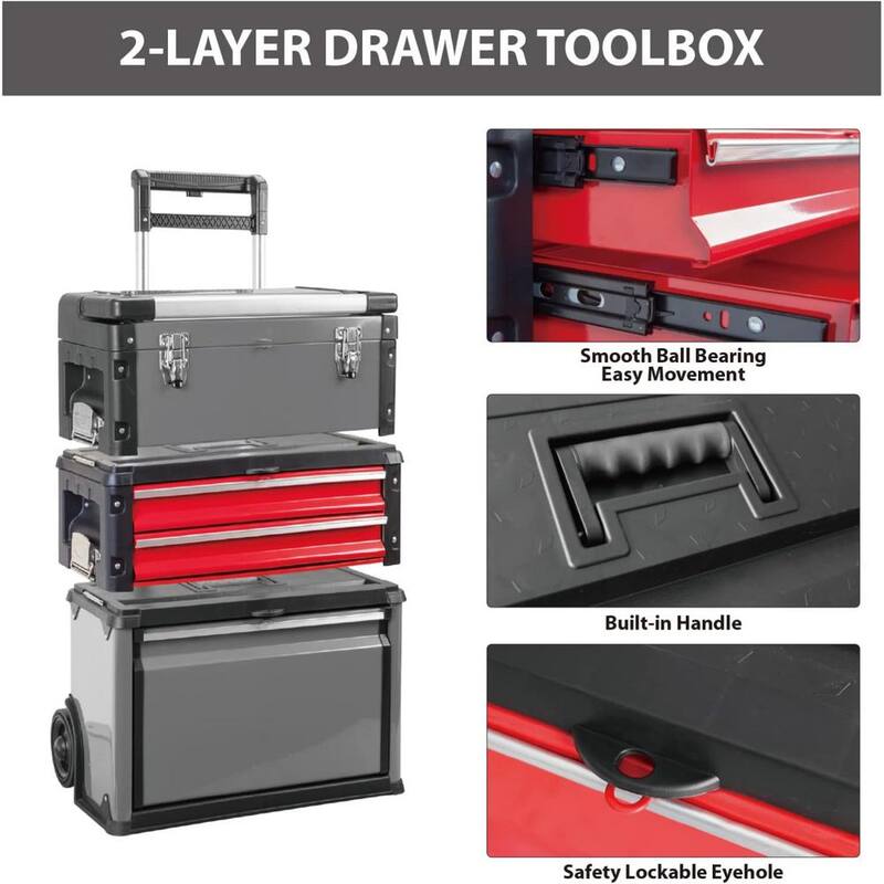 Big Red 19.3 in. L x 9 in. W x 29.3 in. H, Modular Tool Box Storage System - TRJF-C294ABD