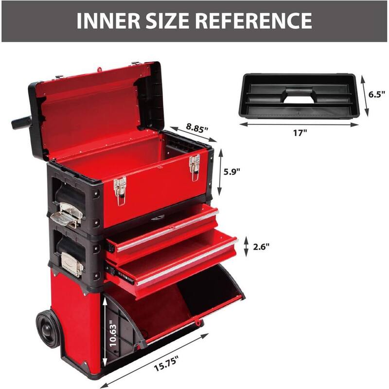 Big Red 19.3 in. L x 9 in. W x 29.3 in. H, Modular Tool Box Storage System - TRJF-C294ABD