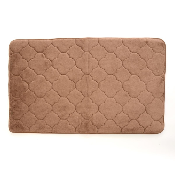 Betterbeds 17 x 24 in Embroidered Memory Foam Bath Mat Wood Smoke - BE372851