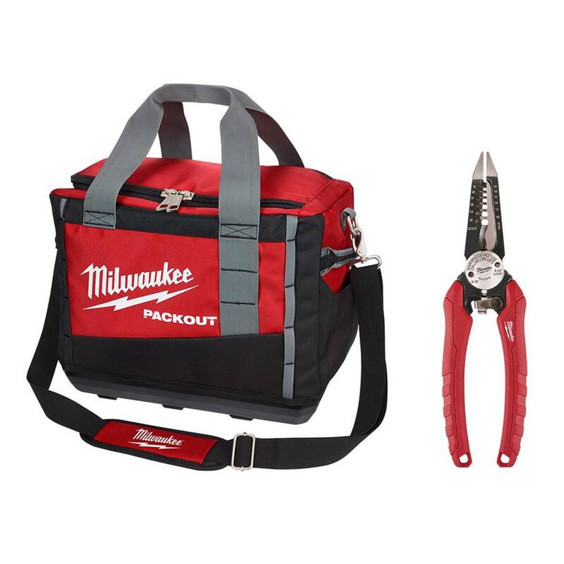 Milwaukee 15 in. PACKOUT Tool Bag/Tote with 6-in-1 Wire Stripper Pliers - 48-22-8321-48-22-3079