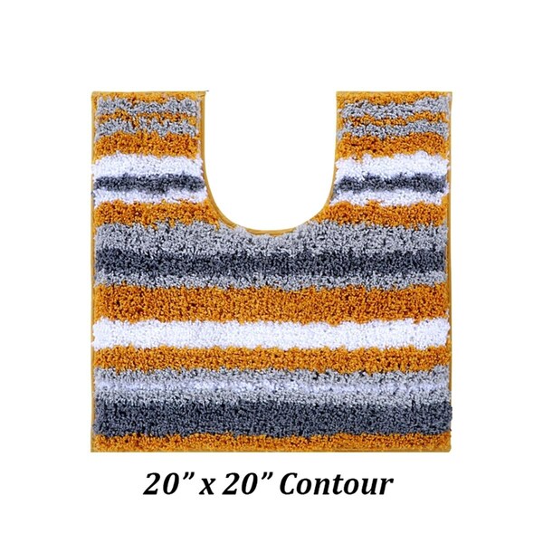 Better Trends Griffie Collection 100% Polyester  20' x 20' Contour Bath Rug in Mustard - BAGR2020MUS
