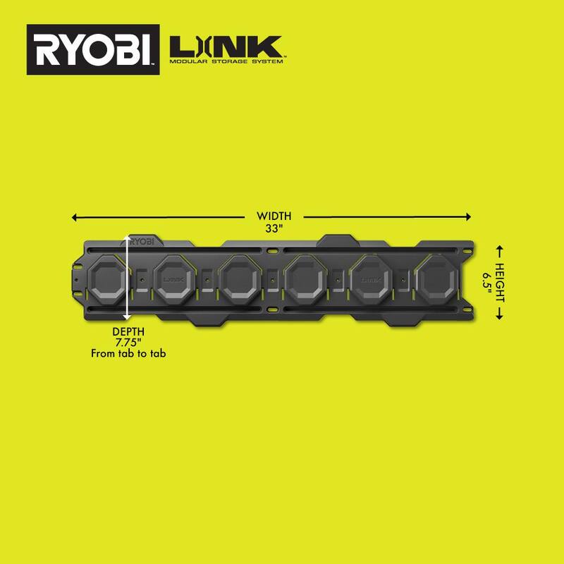 RYOBI LINK Tool Crate with LINK 7-Piece Wall Storage Kit and LINK Wall Rails (2-Pack) - STM104-STM503K-STM504